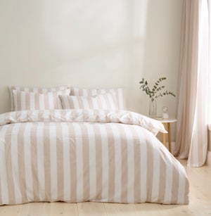 Maisie Woven Stripe 100 Cotton Duvet Cover & Pillowcase Set