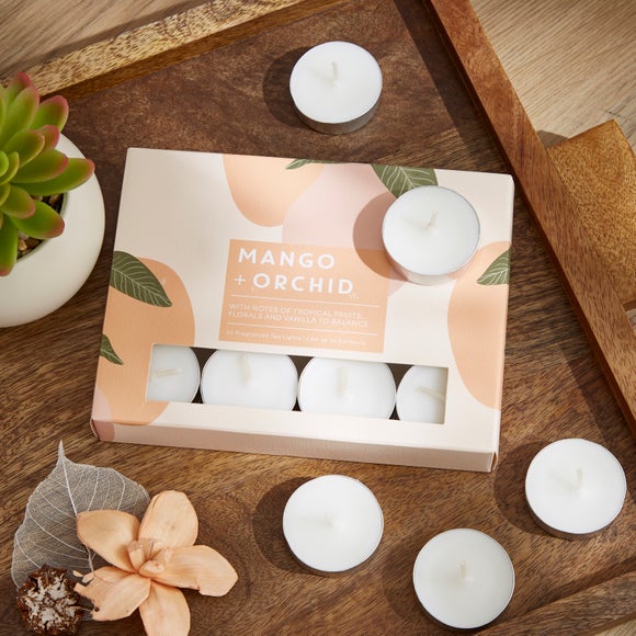 Set of 24 Mango & Orchid Scented Tealights