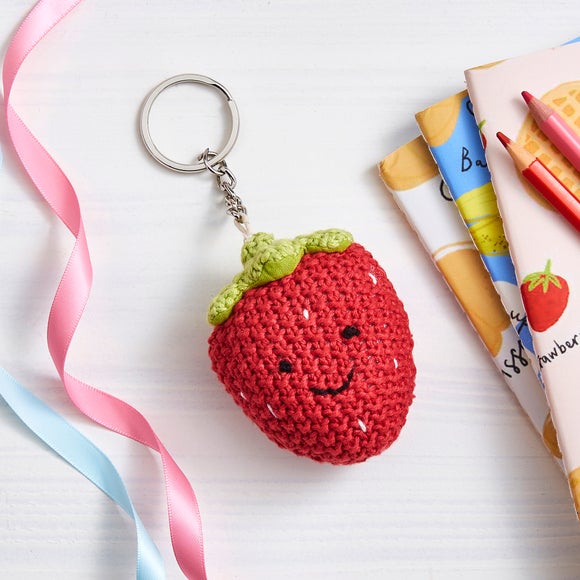 Strawberry Crochet Keyring