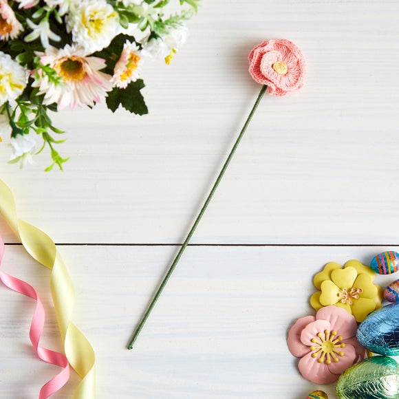 Peach Crochet Flower Stem