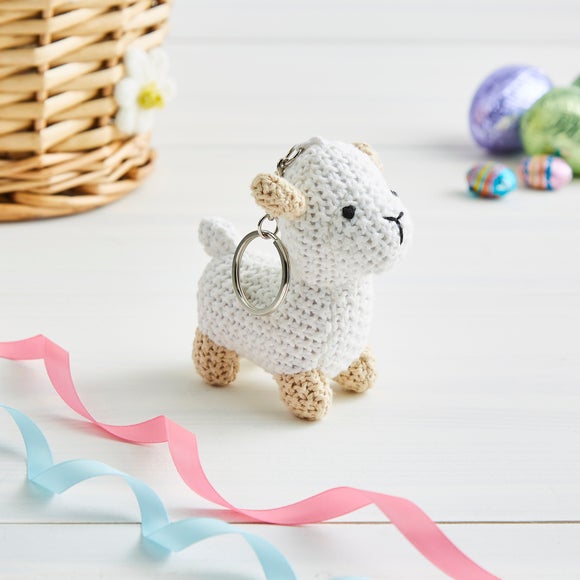 Lamb Crochet Keyring
