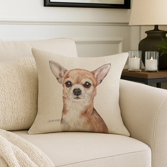 Christine Varley Chihuahua Square Cushion