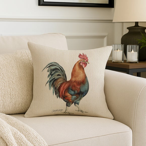 Christine Varley Cockerel Square Cushion