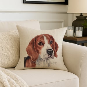Christine Varley Beagle Square Cushion