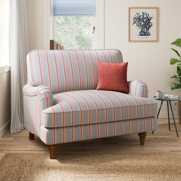 Beatrice II Retro Coastal Stripe Snuggle Chair