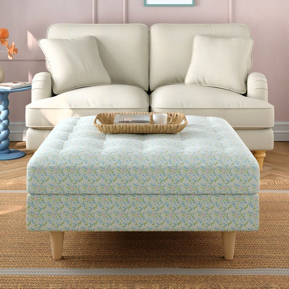 Zoe Ditsy Floral Square Storage Footstool