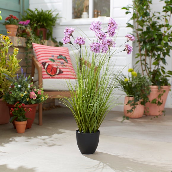 Artificial Mini Hydrangea in Black Plant Pot
