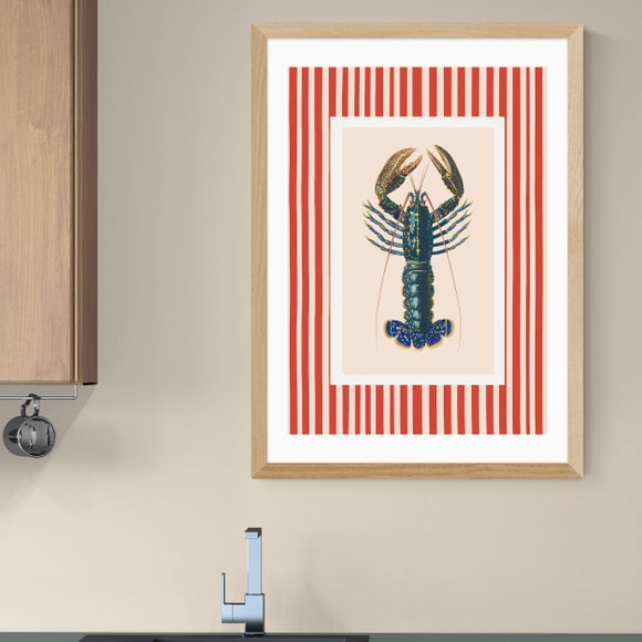 East End Prints Stripy Lobster Print