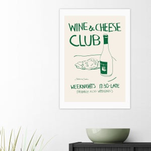 East End Prints Wine And Cheese Club Print
