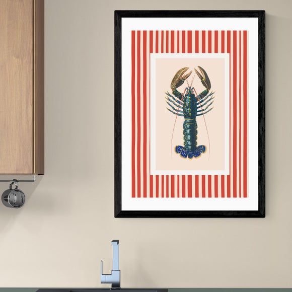 East End Prints Stripy Lobster Print