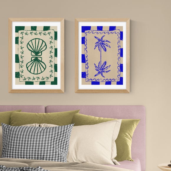East End Prints Set of 2 Coastal Charm and Seashell Prints