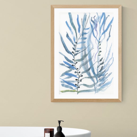 East End Prints Blue Seaweed Print
