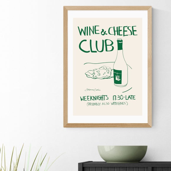 East End Prints Wine and Cheese Club Print