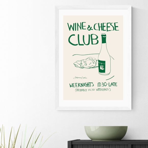 East End Prints Wine and Cheese Club Print