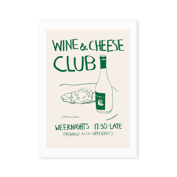 Photo 2 of East End Prints Wine And Cheese Club Print