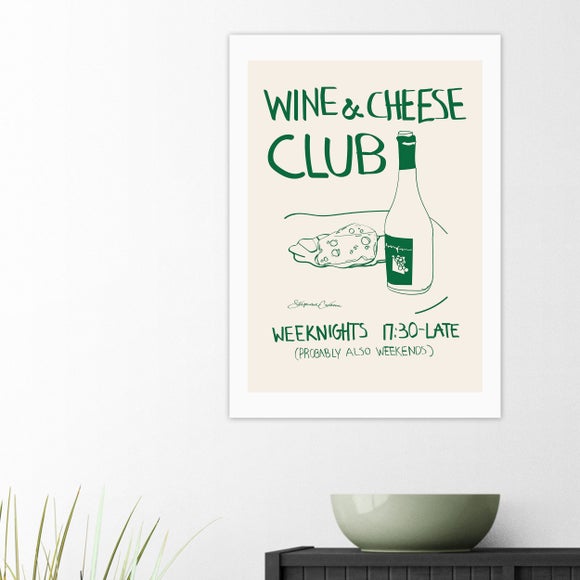 East End Prints Wine and Cheese Club Print