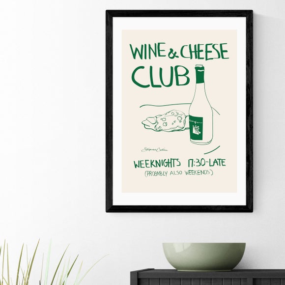 East End Prints Wine And Cheese Club Print