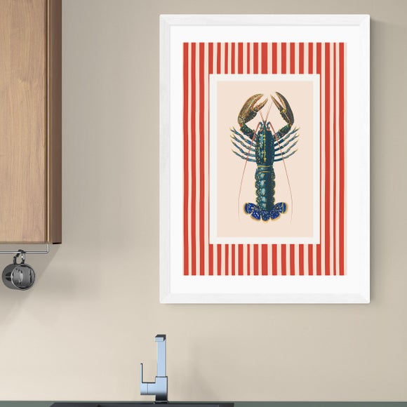 East End Prints Stripy Lobster Print