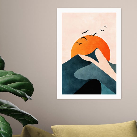 East End Prints Sunset Mountain Print