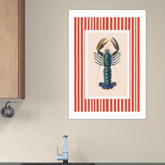 East End Prints Stripy Lobster Print