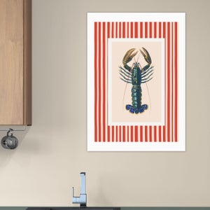 East End Prints Stripy Lobster Print