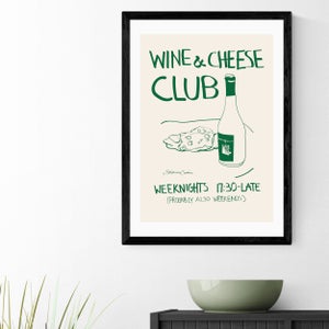 East End Prints Wine And Cheese Club Print
