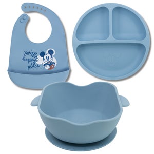 Mickey Mouse Baby Boy Silicone Plate And Bib Set