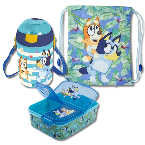 View Bluey 3 Piece Compartment Lunch Box And Bag Set View Bluey 3 Piece Compartment Lunch Box And Bag Set