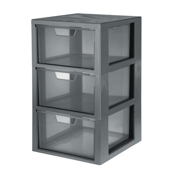 Plastic 3 Drawer Tower Unit