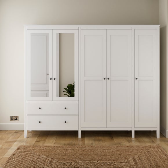 Lynton 5 Door Wardrobe, White
