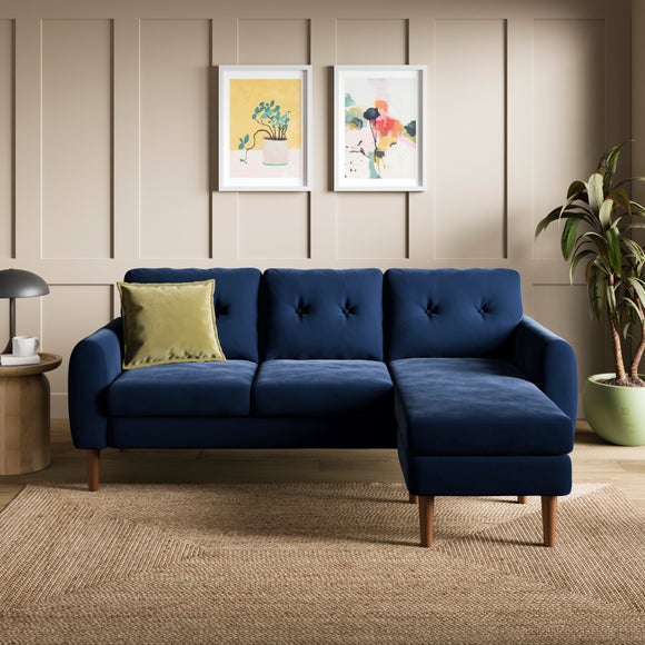 Click to view product details and reviews for Lola Velvet Curved Arm Corner Chaise Sofa.