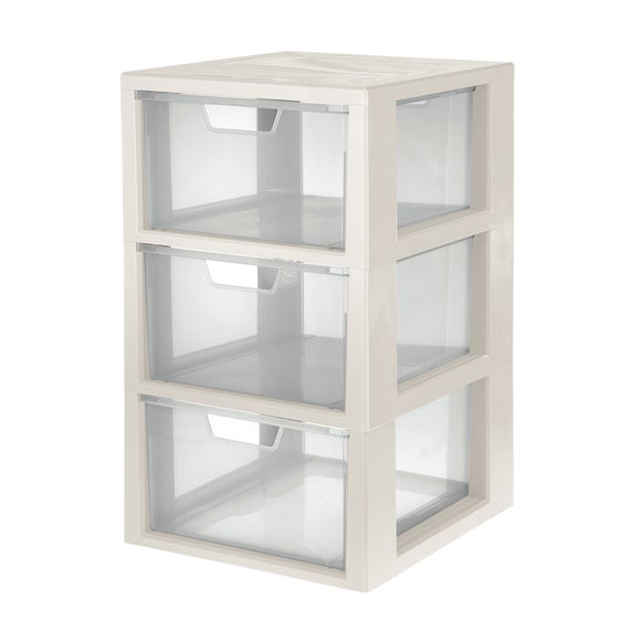 Plastic 3 Drawer Tower Unit