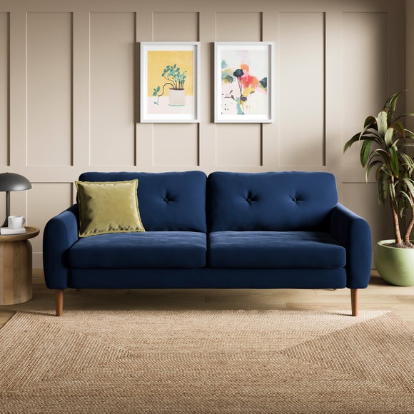 Lola Velvet Curved Arm 3 Seater Sofa