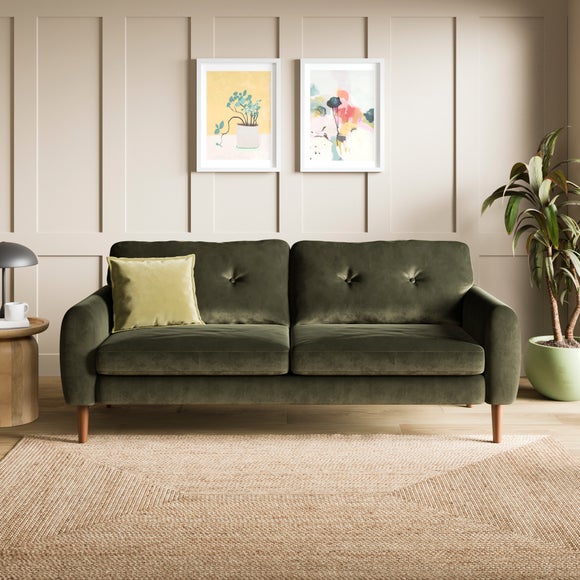 Lola Velvet Curved Arm 3 Seater Sofa