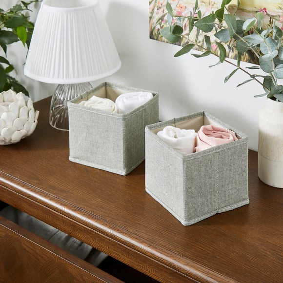 Set of 2 Herringbone Cube Drawer Organisers