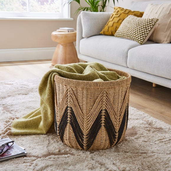 Woven Paper Round Storage Basket