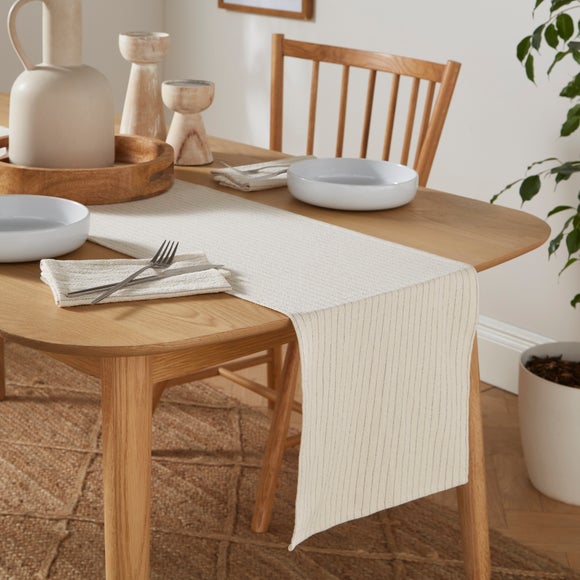 View Pinstripe Cotton Table Runner View Pinstripe Cotton Table Runner