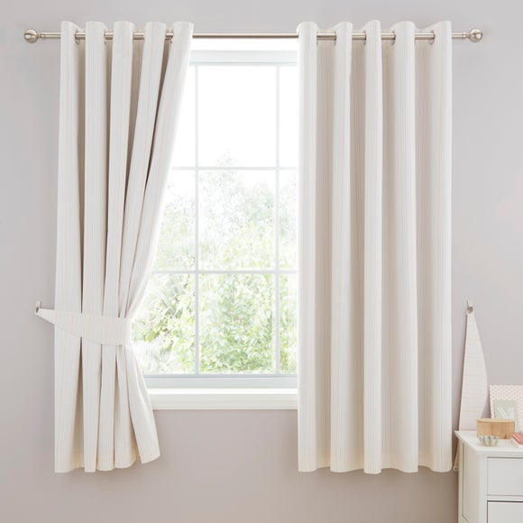 Stripe Seersucker Cotton Blackout Eyelet Curtains