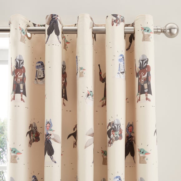 View Star Wars The Mandalorian Blackout Eyelet Curtains View Star Wars The Mandalorian Blackout Eyelet Curtains