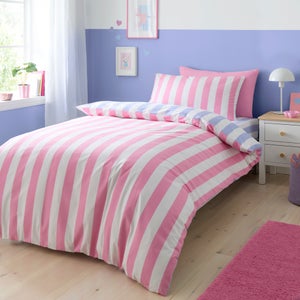 Bold Stripe Cotton Duvet Cover And Pillowcase Set