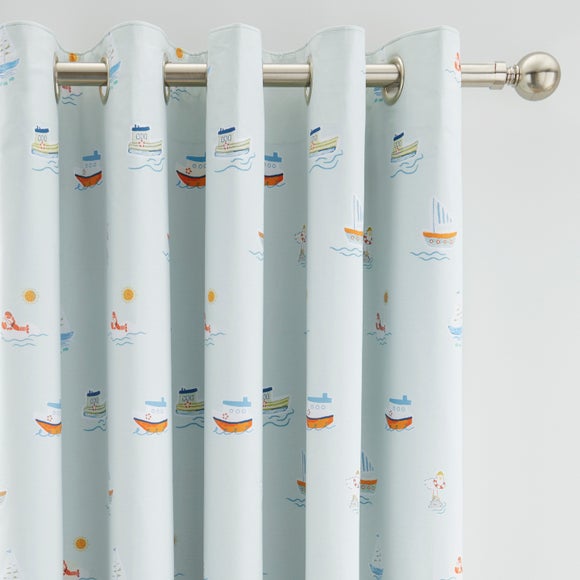 Little Boats Blackout Eyelet Curtains