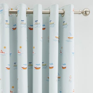 Little Boats Blackout Eyelet Curtains
