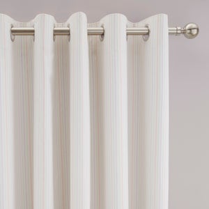 Stripe Cotton Blackout Eyelet Curtains