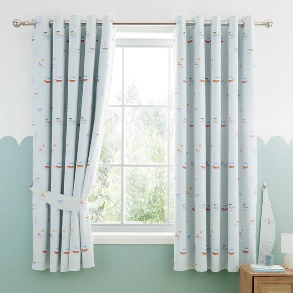 Little Boats Blackout Eyelet Curtains