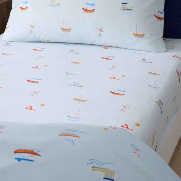 Set of 2 Little Boats Fitted Bed Sheets