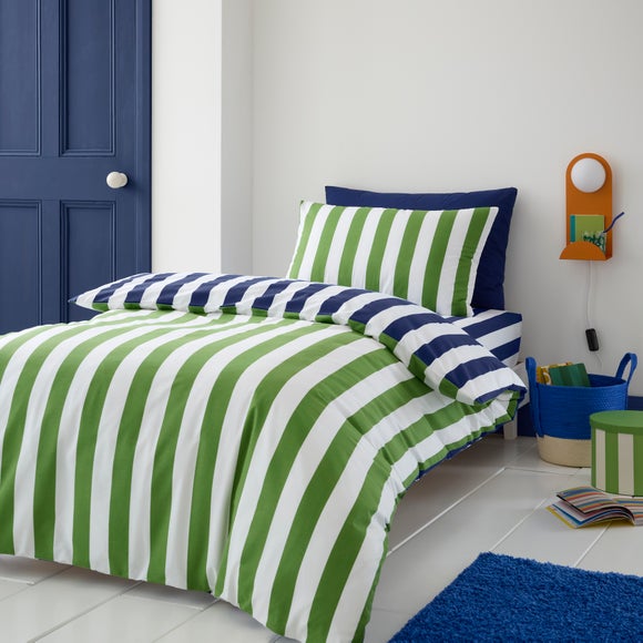 Bold Stripe Cotton Duvet Cover and Pillowcase Set