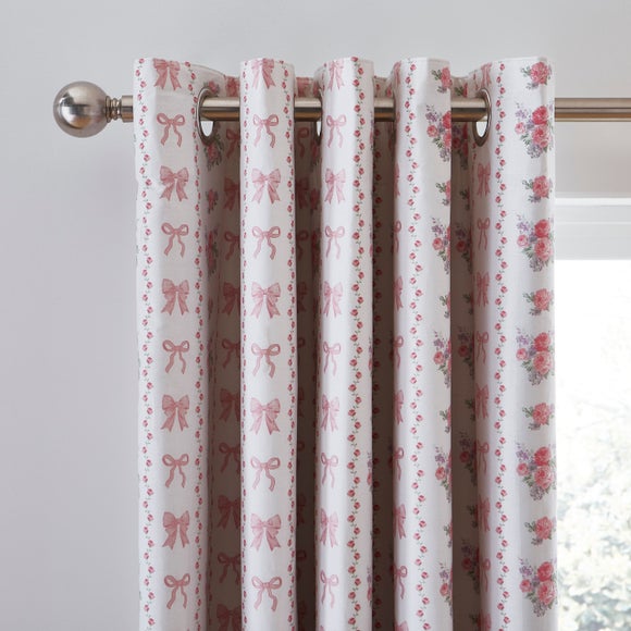 Vintage Floral Cotton Blackout Eyelet Curtains