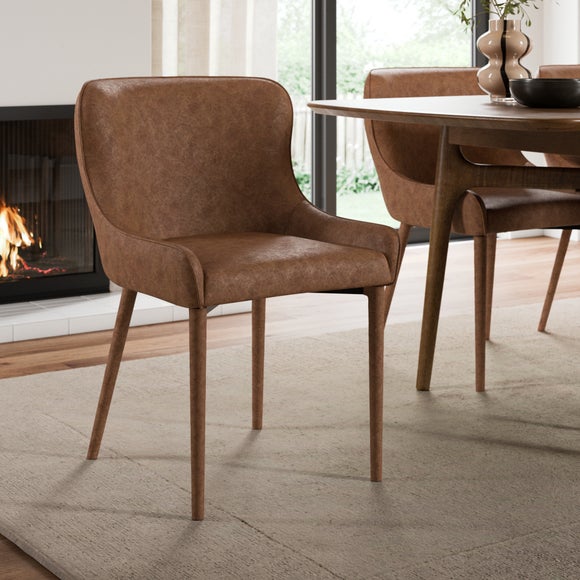 Click to view product details and reviews for Montreal Set Of 2 Fully Upholstered Dining Chairs Faux Leather.