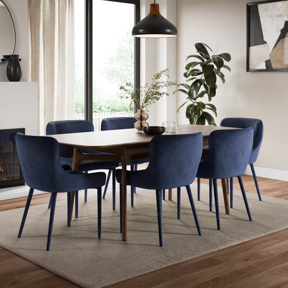 Montreal Set of 2 Fully Upholstered Dining Chairs, Velvet