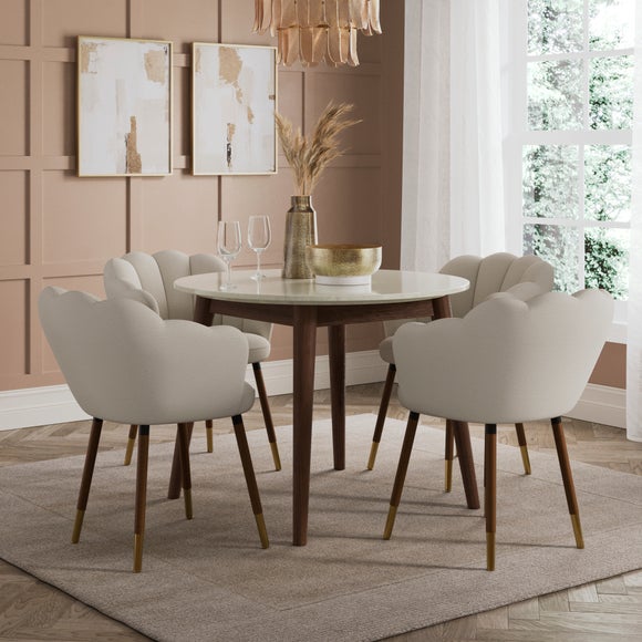 Vivian Dining Chair, Fabric with Dark Stain Legs